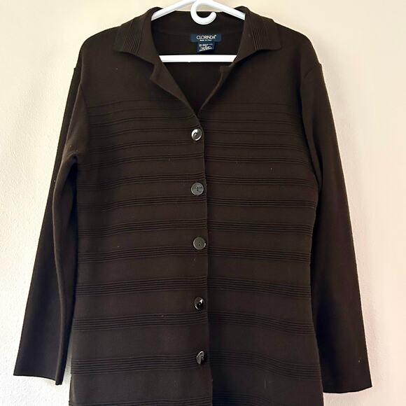 Clorinda long maxi cardigan duster button up knit sweater wool blend long S - Picture 2 of 10